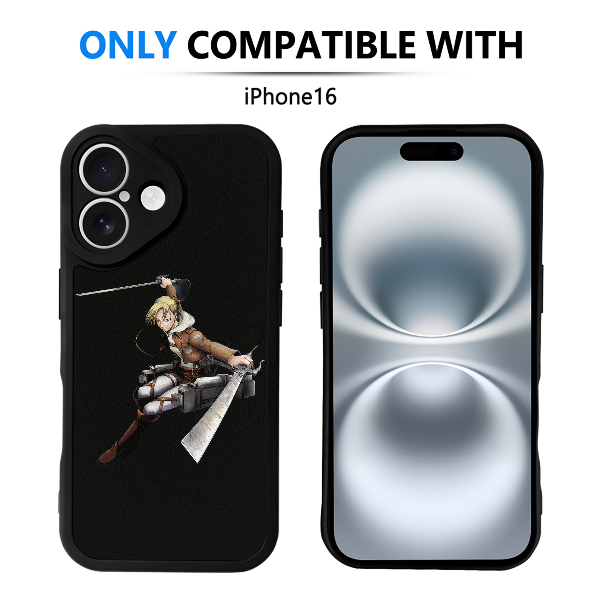 （画像用） 進撃の巨人 アニ・レオンハート Attack on Titan Annie Leonhart 【iPhone 16シリーズ対応】シリコンスマホケース（レザー調） 材質：シリコン